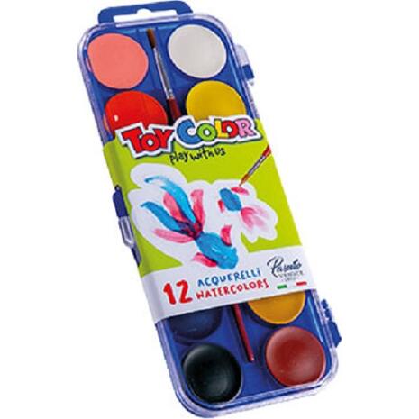 Νερομπογιές Toy Color Acquarelli σετ 12 τεμαχίων - Ανακάλυψε Δακτυλομπογιές & Νερομπογιές για να κάνετε τη ζωγραφική διασκέδαση στο σχολείο ή στο σπίτι από το Oikonomou-shop.gr